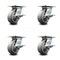 Service Caster 5 Inch Heavy Duty Thermoplastic Caster Set with Roller Bearings and Brakes SCC SCC-35S520-TPRRF-SLB-4 - alternate 1
